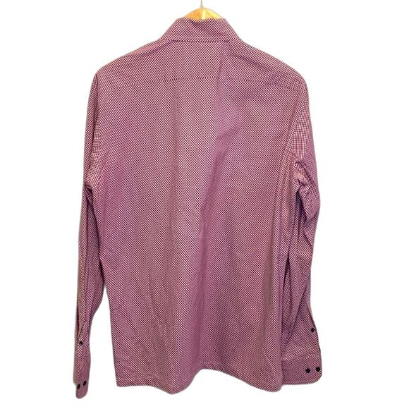 Boss Hugo Boss Pink Blue Check Long Sleeve Button Down Shirt Size 15.5/34-35 - Picture 3 of 10